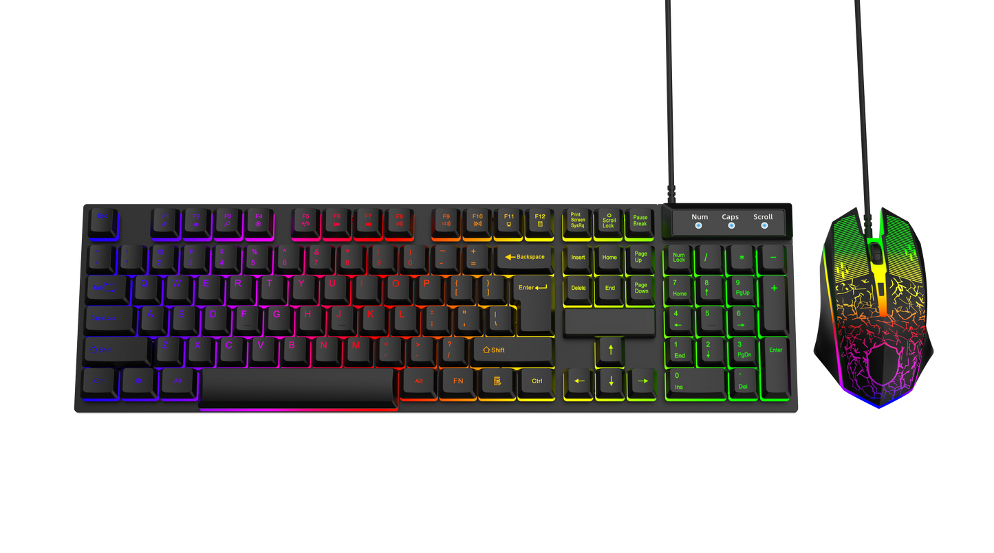 Atzeste Gaming Keyboard and Mouse Combo, RGB LED Backlit Keyboard and Mouse for Working or Primer Gaming, Office