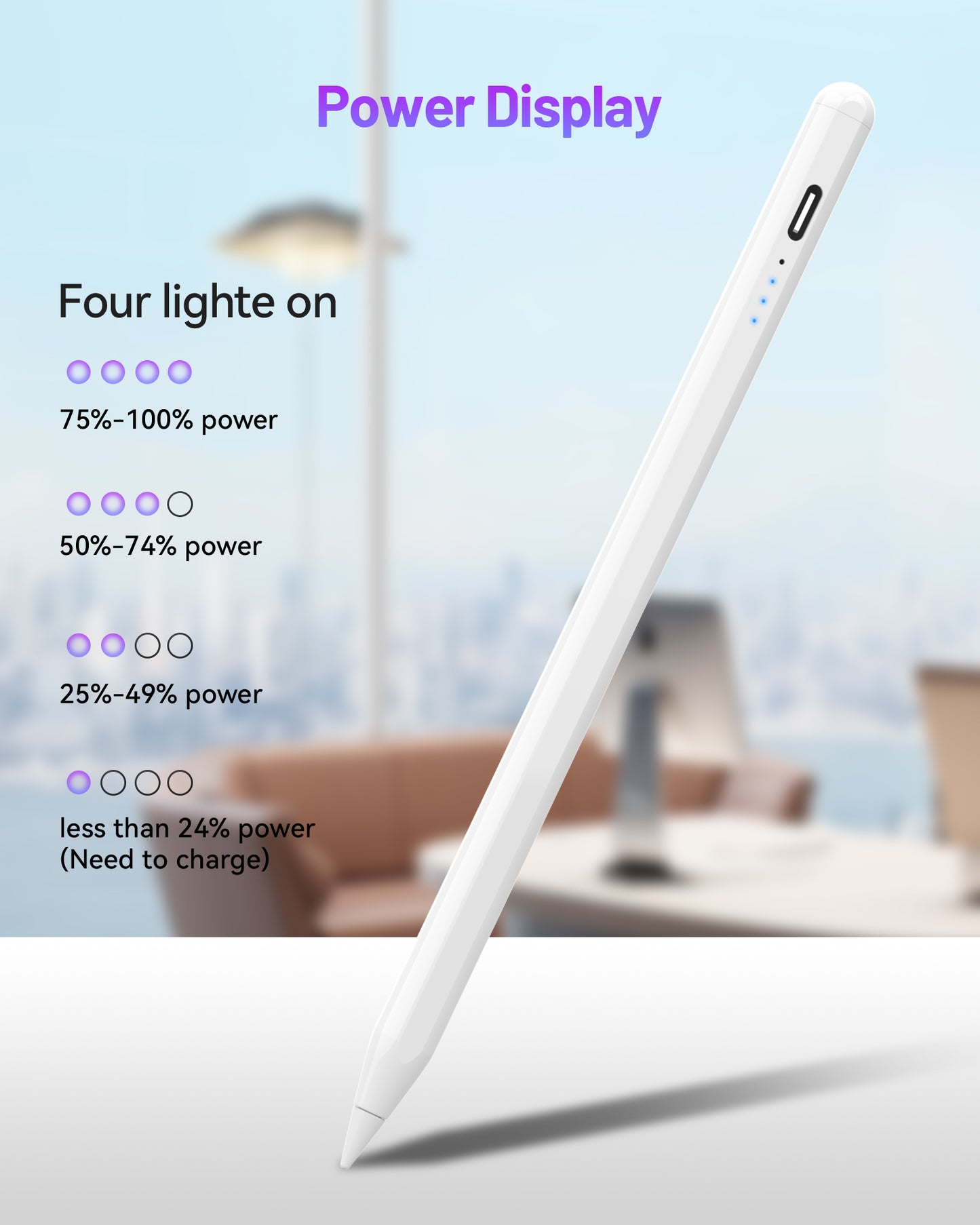 Atzeste Stylus Pen for iPad 2018-2024, Fast Charge iPad Pencil for iPad Air 3/4/5/M2, iPad Pro 11"/12.9"/M4, iPad Mini 5/6, iPad 6/7/8/9/10 with Palm Rejection, Tilt Sensitivity