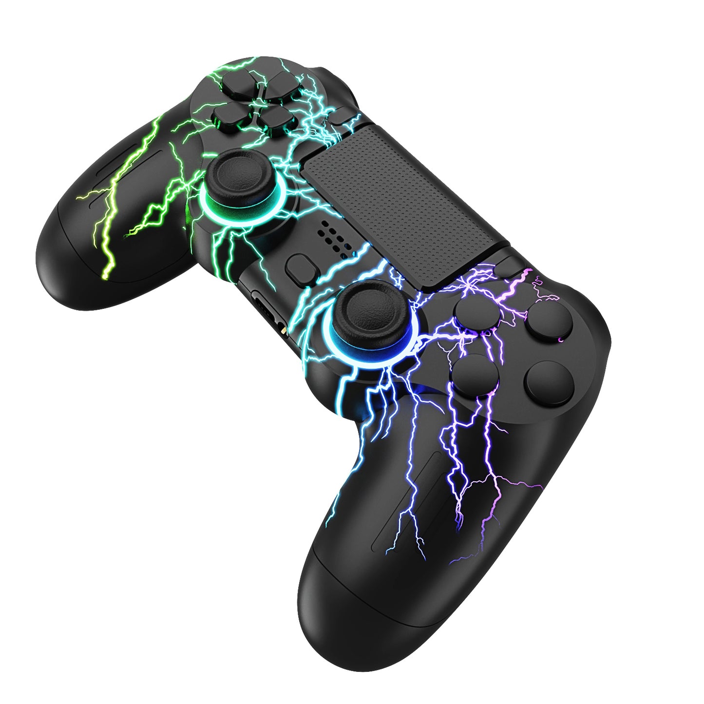 for PS4 Wireless Controller – RGB Light, Touchpad, Vibration, 6-Axis Gyro, Anti-Slip Grip | Black Lightning