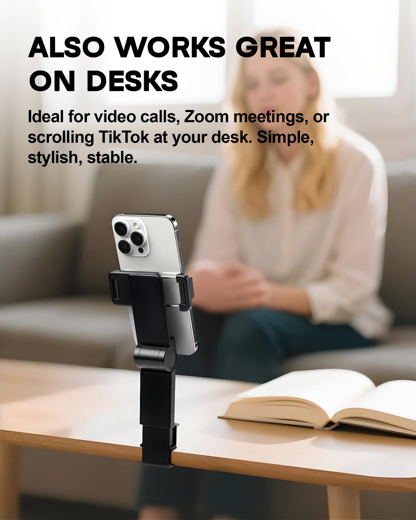 Atzeste Airplane Phone Holder Mount, Multi-Directional 360° Adjustable & Foldable Travel Essentials, Universal Hands-Free Phone Stand, Compact Airplane Travel Accessory for Flying