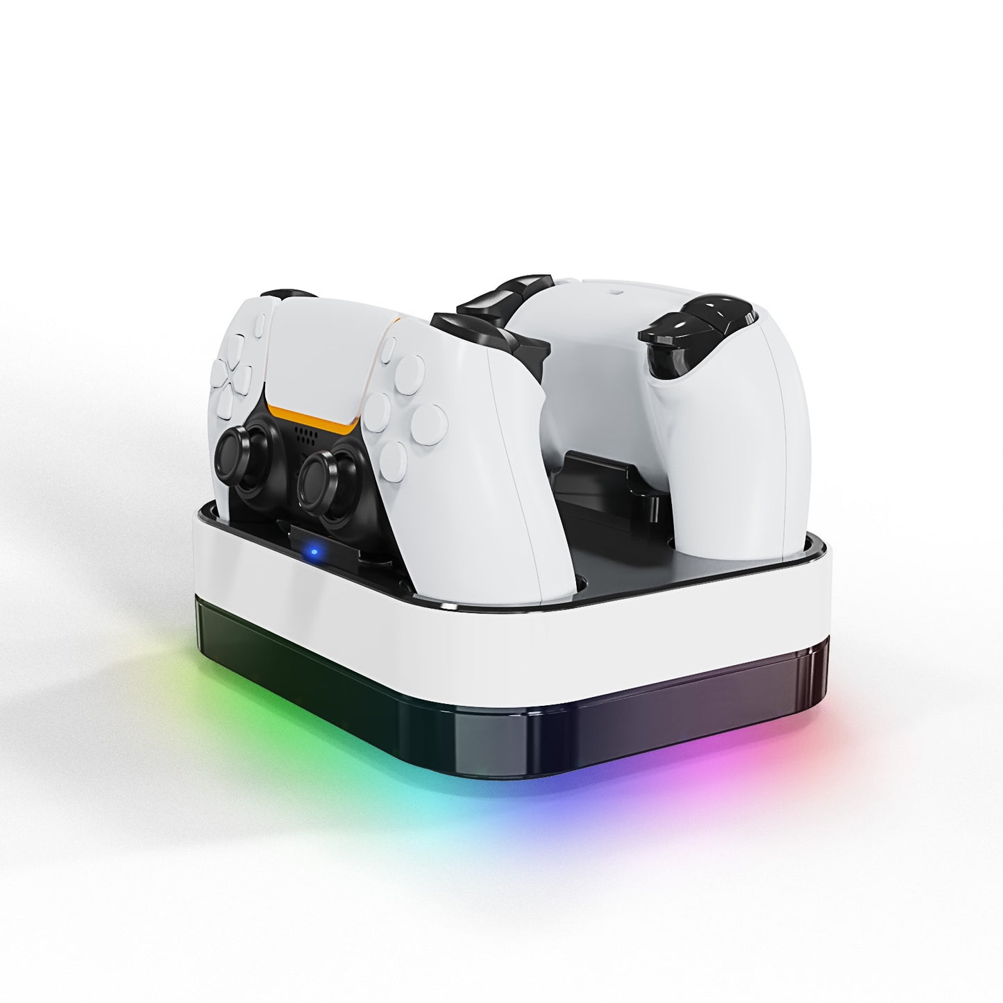 Dual Charging Dock for P5 Slim Controllers with RGB Lighting – Compatible with P5 Console, Blind Insertion, LED Indicator, Type-C Cable Included