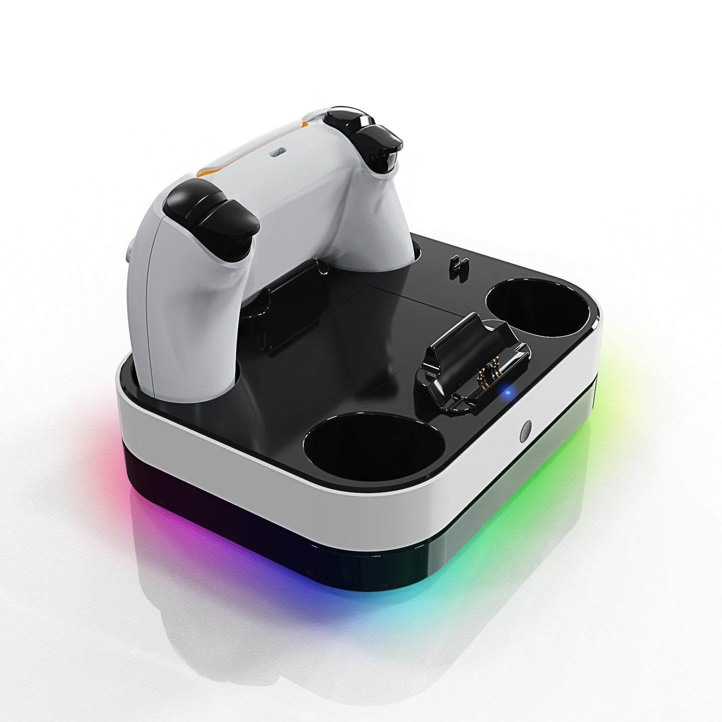 Dual Charging Dock for P5 Slim Controllers with RGB Lighting – Compatible with P5 Console, Blind Insertion, LED Indicator, Type-C Cable Included