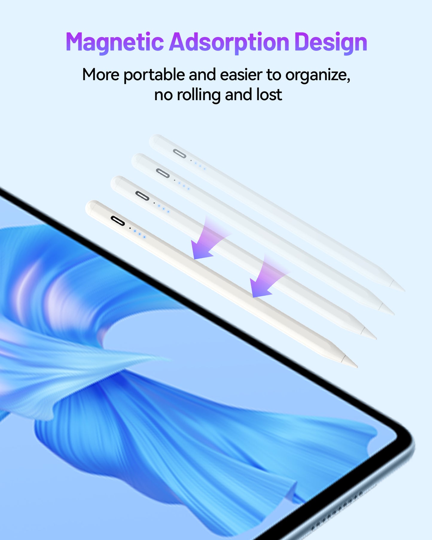 Atzeste Stylus Pen for iPad 2018-2024, Fast Charge iPad Pencil for iPad Air 3/4/5/M2, iPad Pro 11"/12.9"/M4, iPad Mini 5/6, iPad 6/7/8/9/10 with Palm Rejection, Tilt Sensitivity