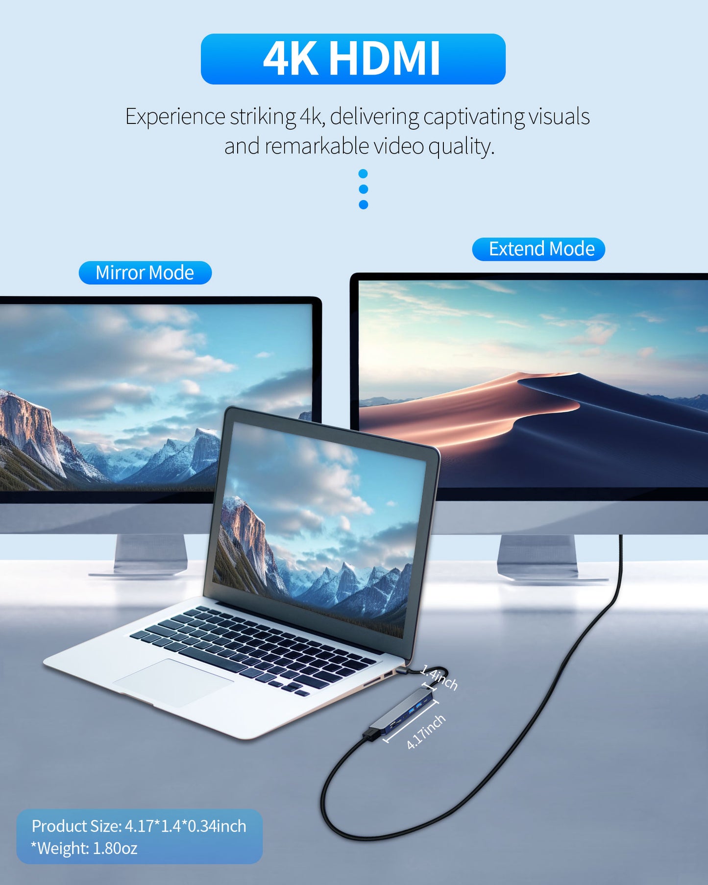 Atzeste 7 in 1 USB C Hub, USB C Adapter with 4K HDMI, 100W PD, 3 5Gbps Data Ports(1 USB-C & 2 USB 3.0), TF/SD Card Reader, USB Hub for Laptop, MacBook Pro/Air/Mac/Dell/HP/ASUS/Acer/Steam Deck
