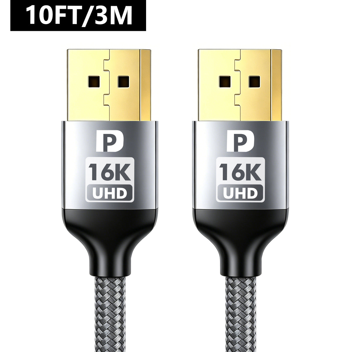 Atzeste 9.84FT DisplayPort 2.1 Cable, 16K@60Hz Ultra High Speed DP Cable, 80Gbps, 8K@60Hz 4K@240Hz Support, HDR DSC G-Sync FreeSync Compatible with PC, Gaming Monitor, RTX Graphics Cards
