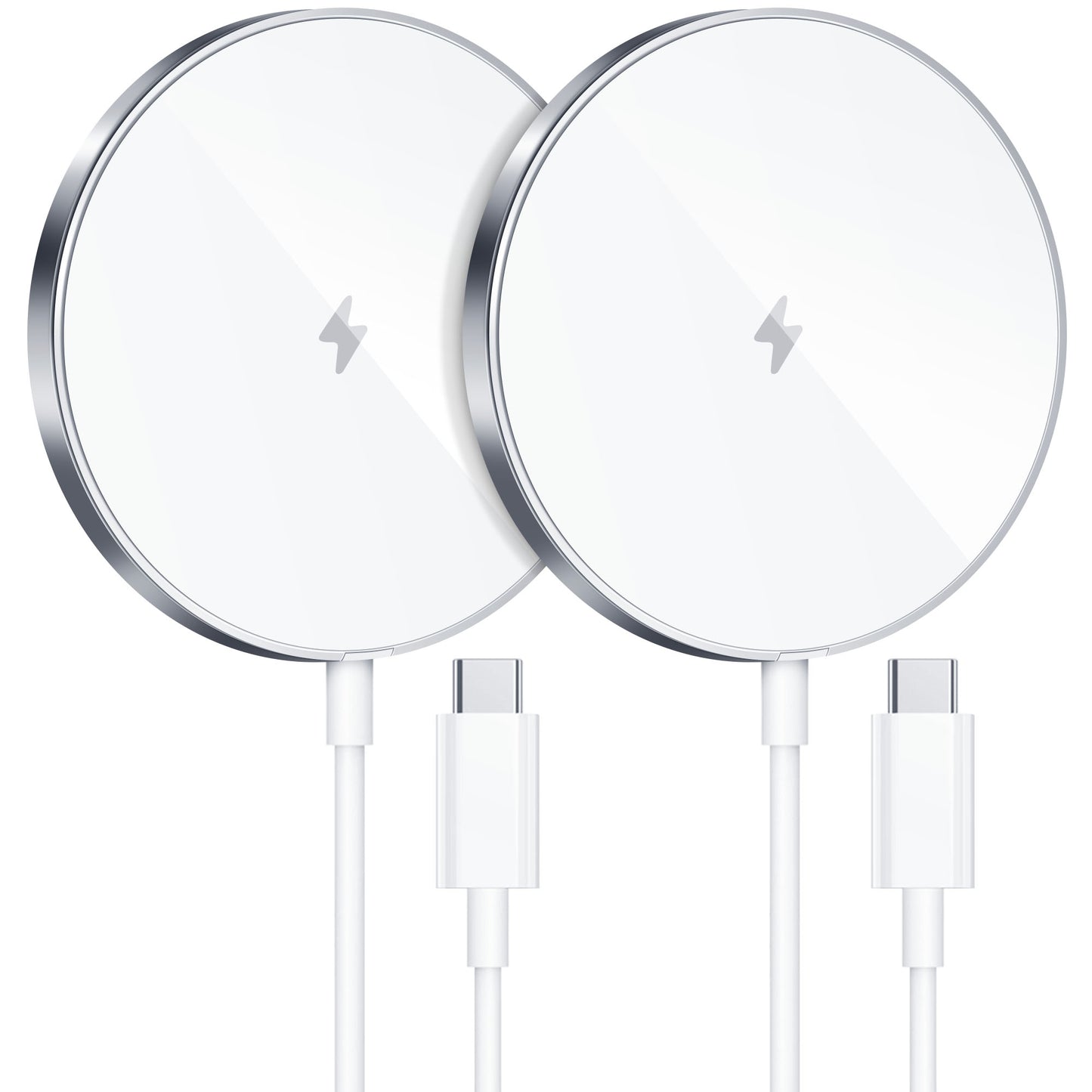 Magnetic Wireless Charger 2 Pack, 15W Fast MagSafe Charging Pad Compatible with for iPhone 17/16/15/14/13/12 Series & AirPods, Magnetic Wireless Charging Pads with LED Indicator, Black