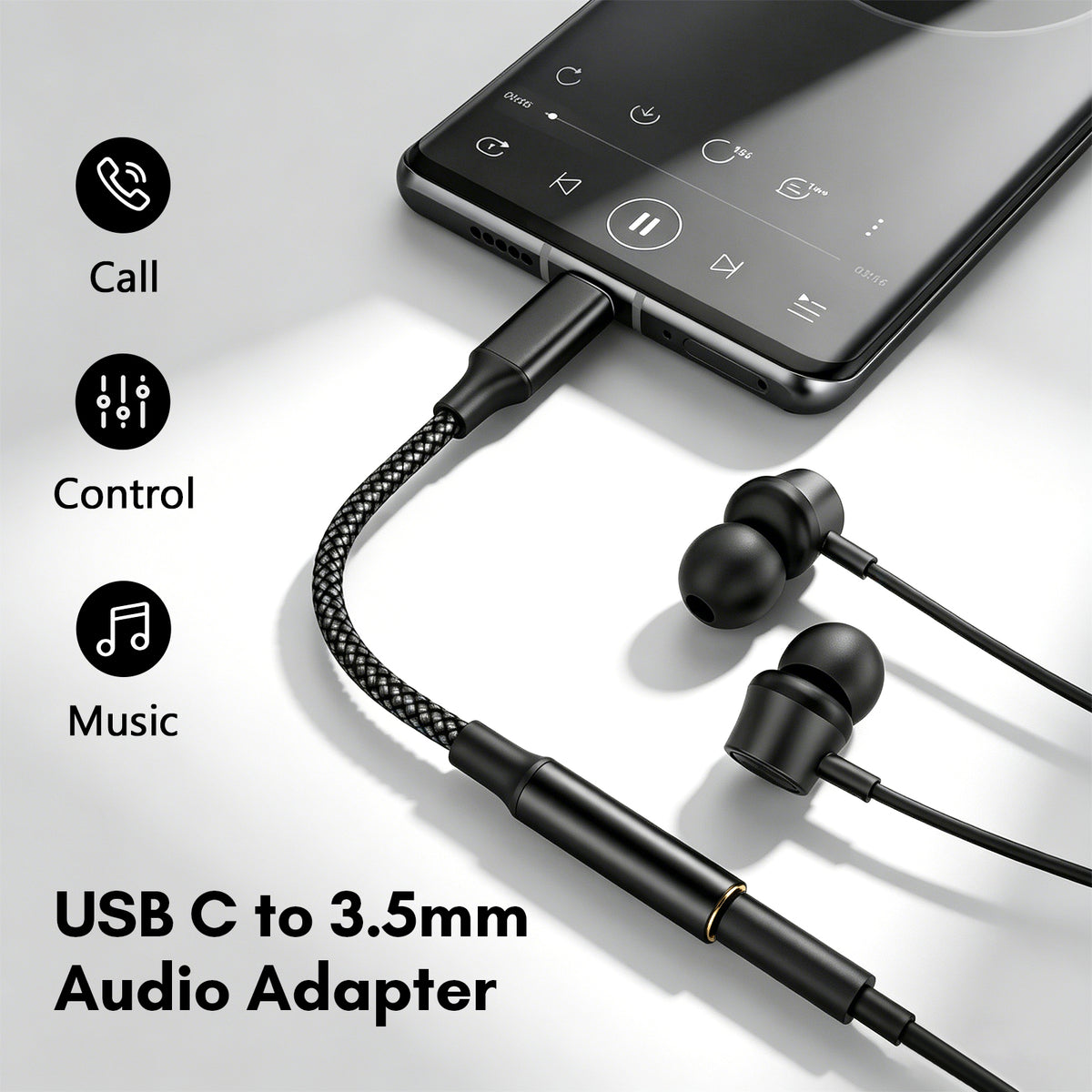 Atzeste USB C to 3.5mm Headphone Jack Audio Adapter, DAC CX31993 HiFi USB C to Aux Female Audio Dongle Compatible with iPhone 16/15 Series, iPad Pro, MacBook, Samsung Galaxy S24/S23/S22