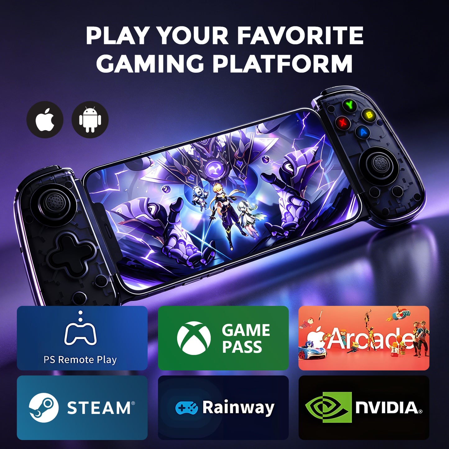 Atzeste Wireless Mobile Gaming Controller for iPhone 17/16/15 & Android/Switch/PC, Phone Game Controller with Hall Joysticks, Turbo, Support Game Pass/Steam Link/Cloud Gaming(USB-C)