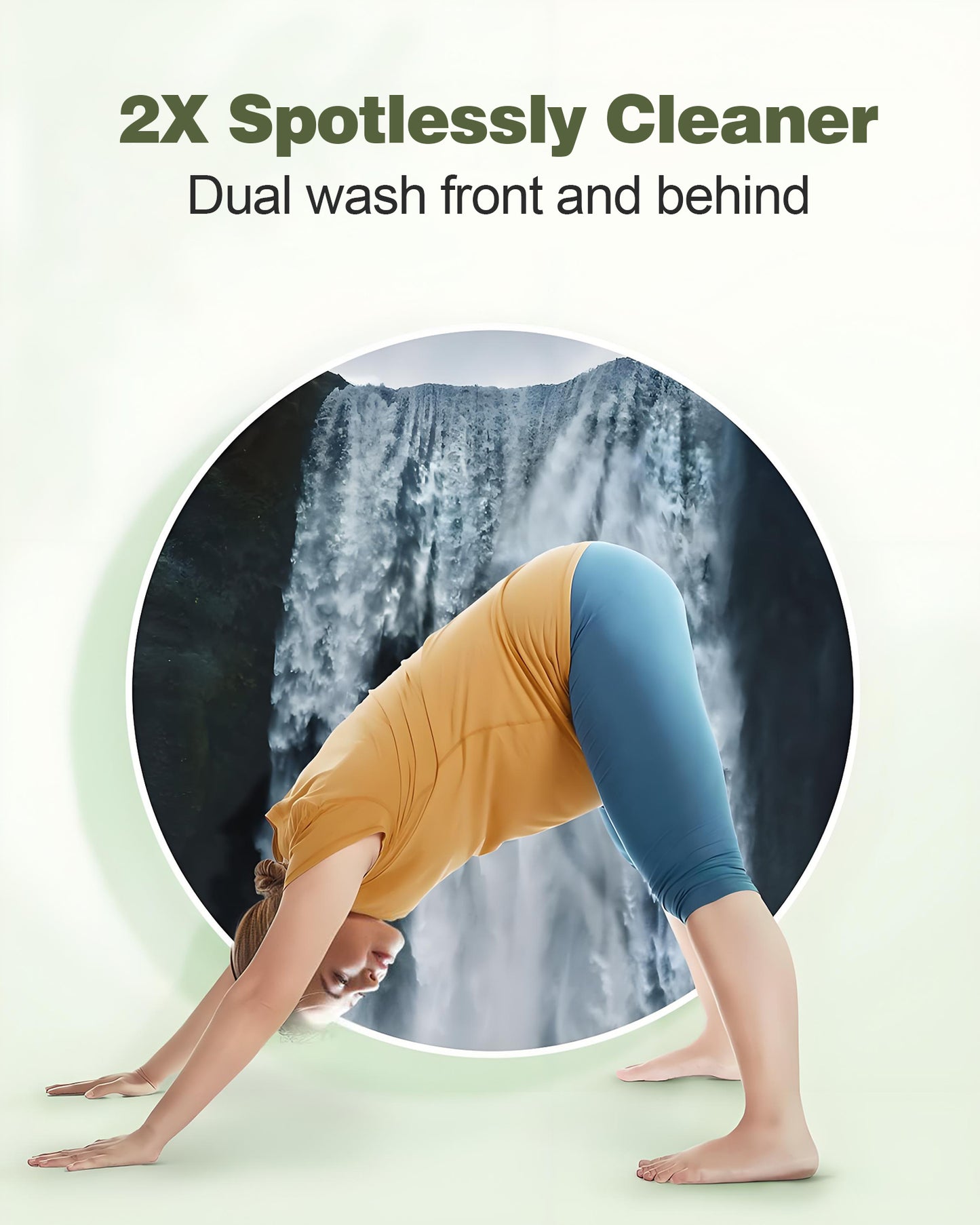 Atzeste Ultra-Slim Bidet, Bidet Attachment for Toilet Seat, Non-Electric Dual Nozzle, Rear & Feminine Wash, Self-Cleaning Spray, Bamboo