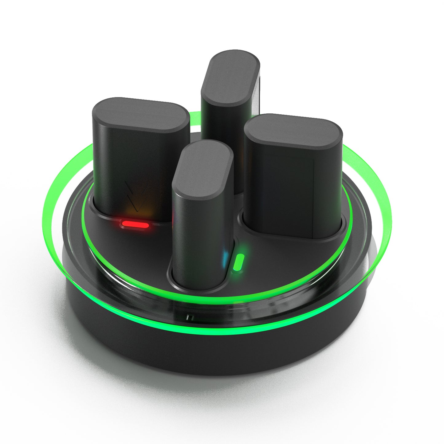 4*2600mAh Rechargeable Battery Pack with RGB Charging Dock – Compatible with Xbox Series X|S / Xbox One Controllers, Includes 4 Batteries & USB-C Cable
