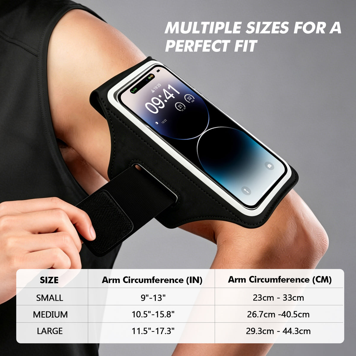 Atzeste Cell Phone Running Armband with Earphone Bag, Sweatproof Arm Band Phone Holder, Fits 6.9" Phones Compatible with iPhone 17 16 15 14 13 12 Pro Max/Plus/XR/XS, Galaxy S25-S22