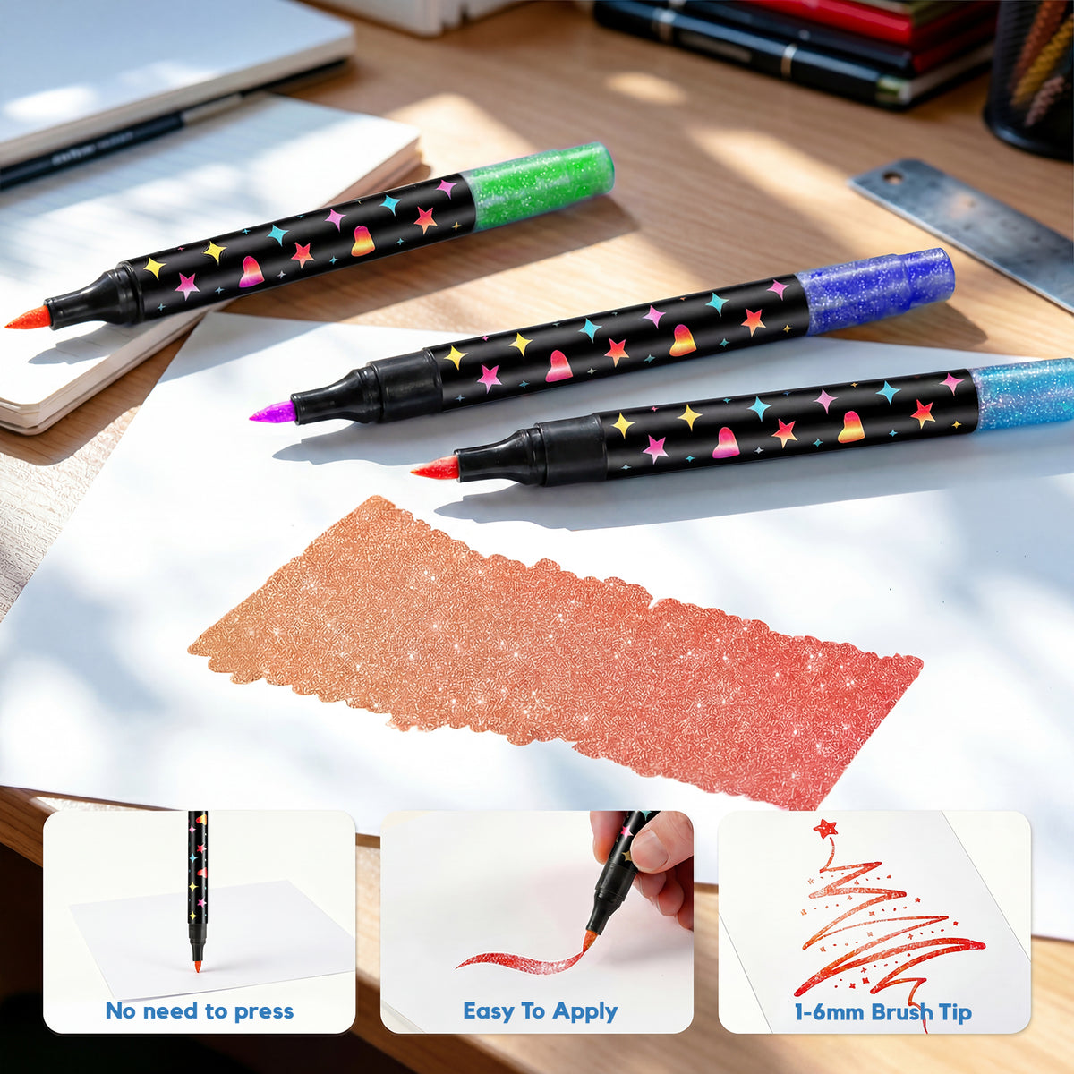Atzeste 96 Colors Double Line Outline Markers, Self Outlining Glitter Pens Adult Coloring Gel Sparkle Outliner Shimmer, Teen Gifts Drawing Art Supplies Craft Cool Fun Magic Stuff