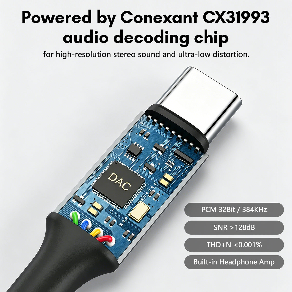 Atzeste USB C to 3.5mm Headphone Jack Audio Adapter, DAC CX31993 HiFi USB C to Aux Female Audio Dongle Compatible with iPhone 16/15 Series, iPad Pro, MacBook, Samsung Galaxy S24/S23/S22