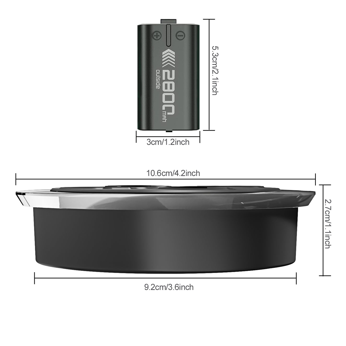 4*2600mAh Rechargeable Battery Pack with RGB Charging Dock – Compatible with Xbox Series X|S / Xbox One Controllers, Includes 4 Batteries & USB-C Cable