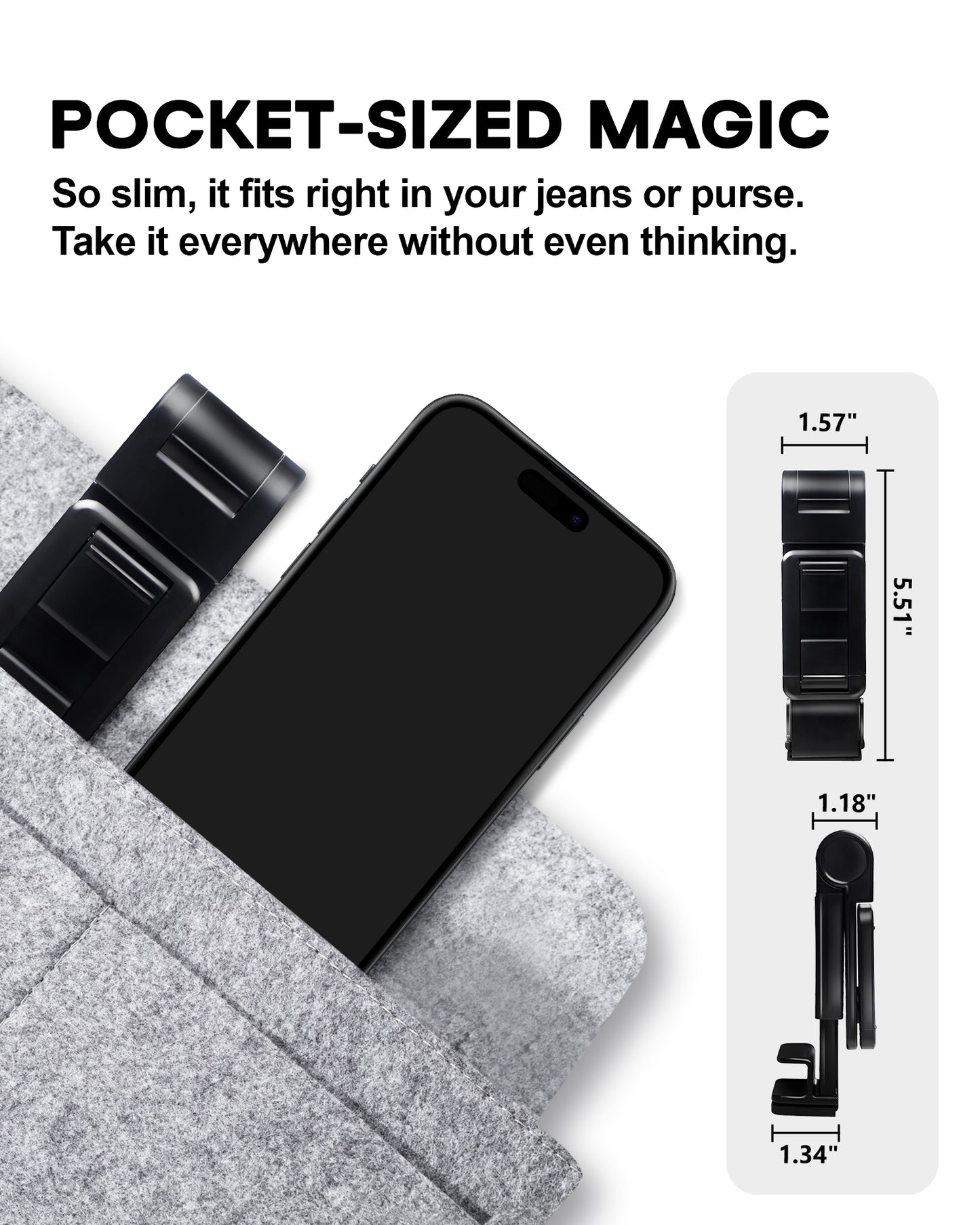 Atzeste Airplane Phone Holder Mount, Multi-Directional 360° Adjustable & Foldable Travel Essentials, Universal Hands-Free Phone Stand, Compact Airplane Travel Accessory for Flying