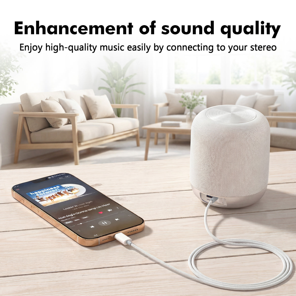 Atzeste 3.5mm AUX Audio Cable, HiFi Stereo Auxiliary Cord with Bluetrum Digital Audio Solution, Gold-Plated Connectors, Nylon Braided, Compatible with Car, Headphones, Speakers, Tablets, Smartphones