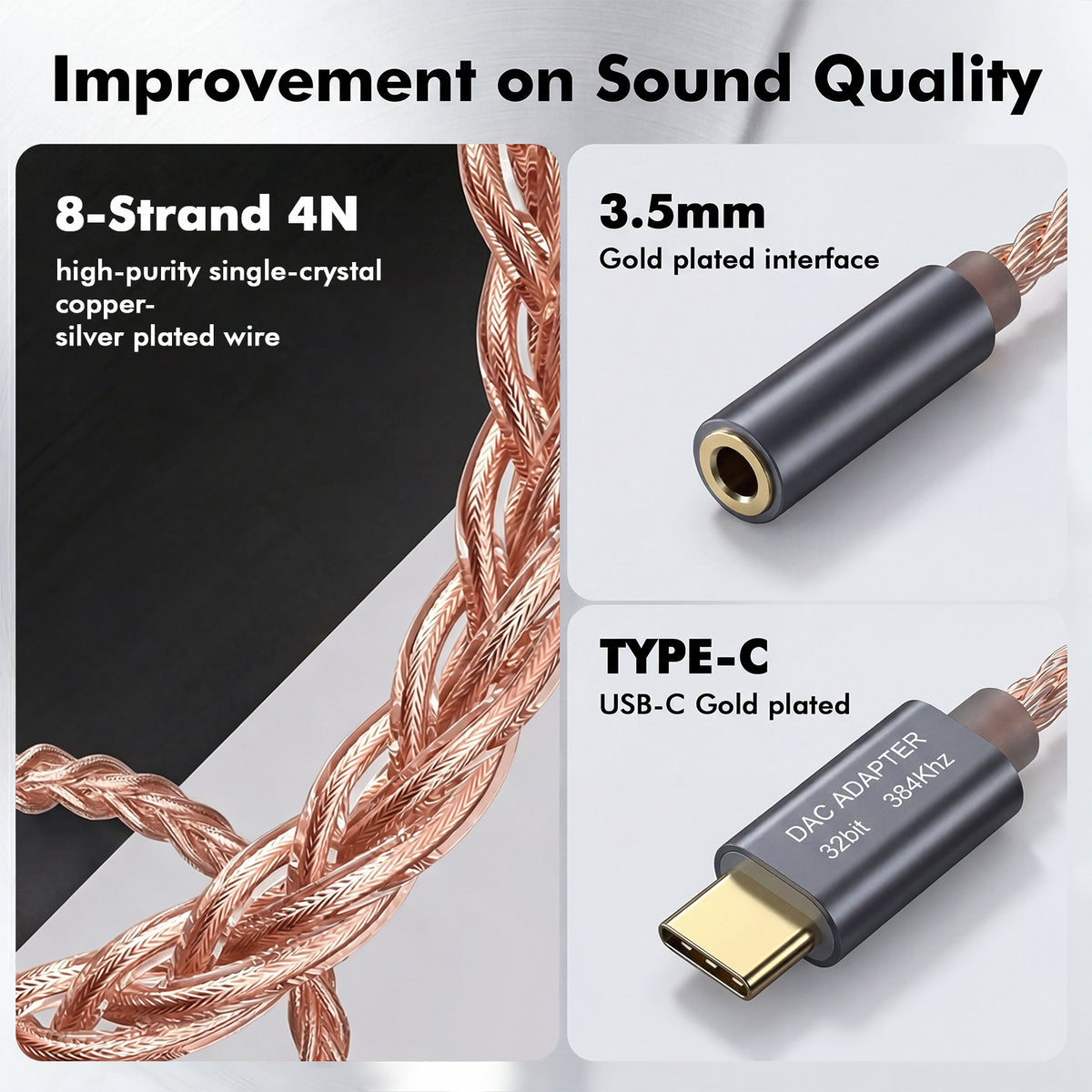 Atzeste USB C to 3.5mm Headphone Adapter, Realtek ALC5686 DAC Dongle, 32Bit/384kHz Hi-Res Audio, TRRS Mic & Volume Control, USB C to Aux Female Compatible with iPhone 16/15, iPad, MacBook, Galaxy