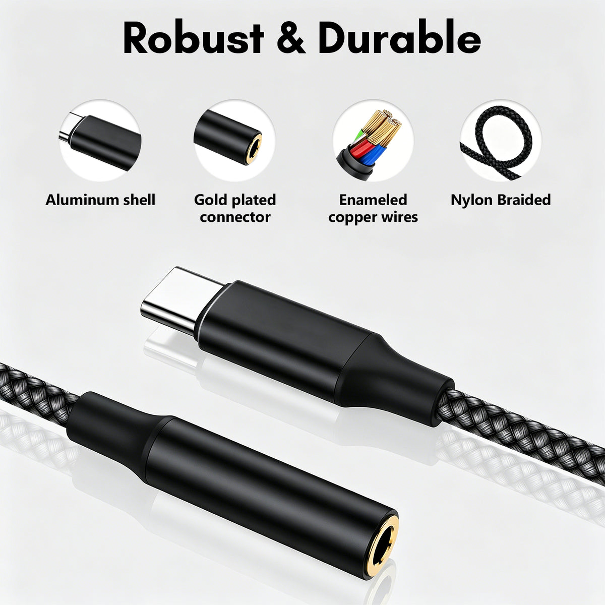 Atzeste USB C to 3.5mm Headphone Jack Audio Adapter, DAC CX31993 HiFi USB C to Aux Female Audio Dongle Compatible with iPhone 16/15 Series, iPad Pro, MacBook, Samsung Galaxy S24/S23/S22