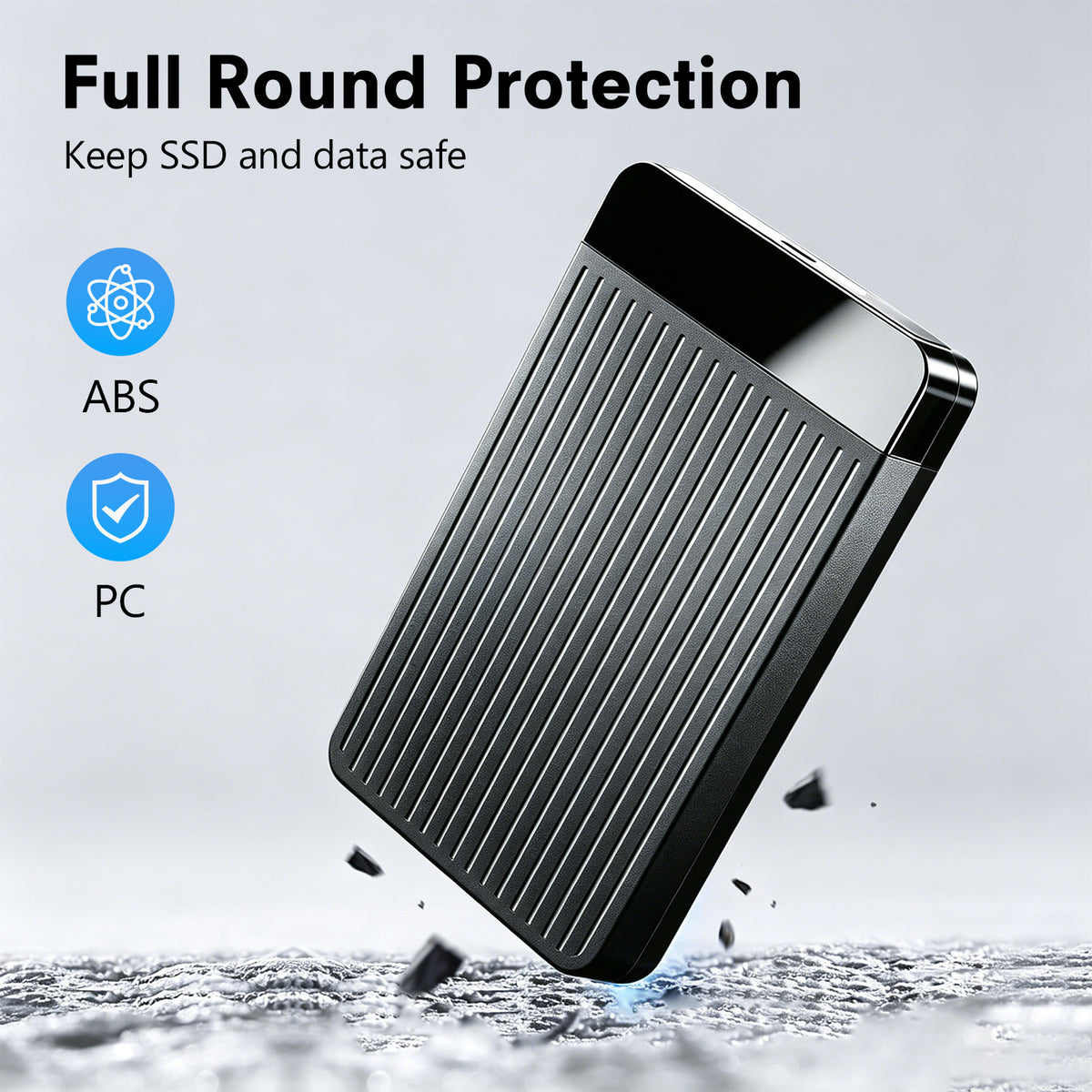 Atzeste 2.5" Hard Drive Enclosure USB 3.1 to SATA III Adapter, 5Gbps External SSD HDD Enclosure for 2.5 Inch SATA SSD & HDD 7mm/9.5mm, with UASP Compatible with Windows, Mac, Linux