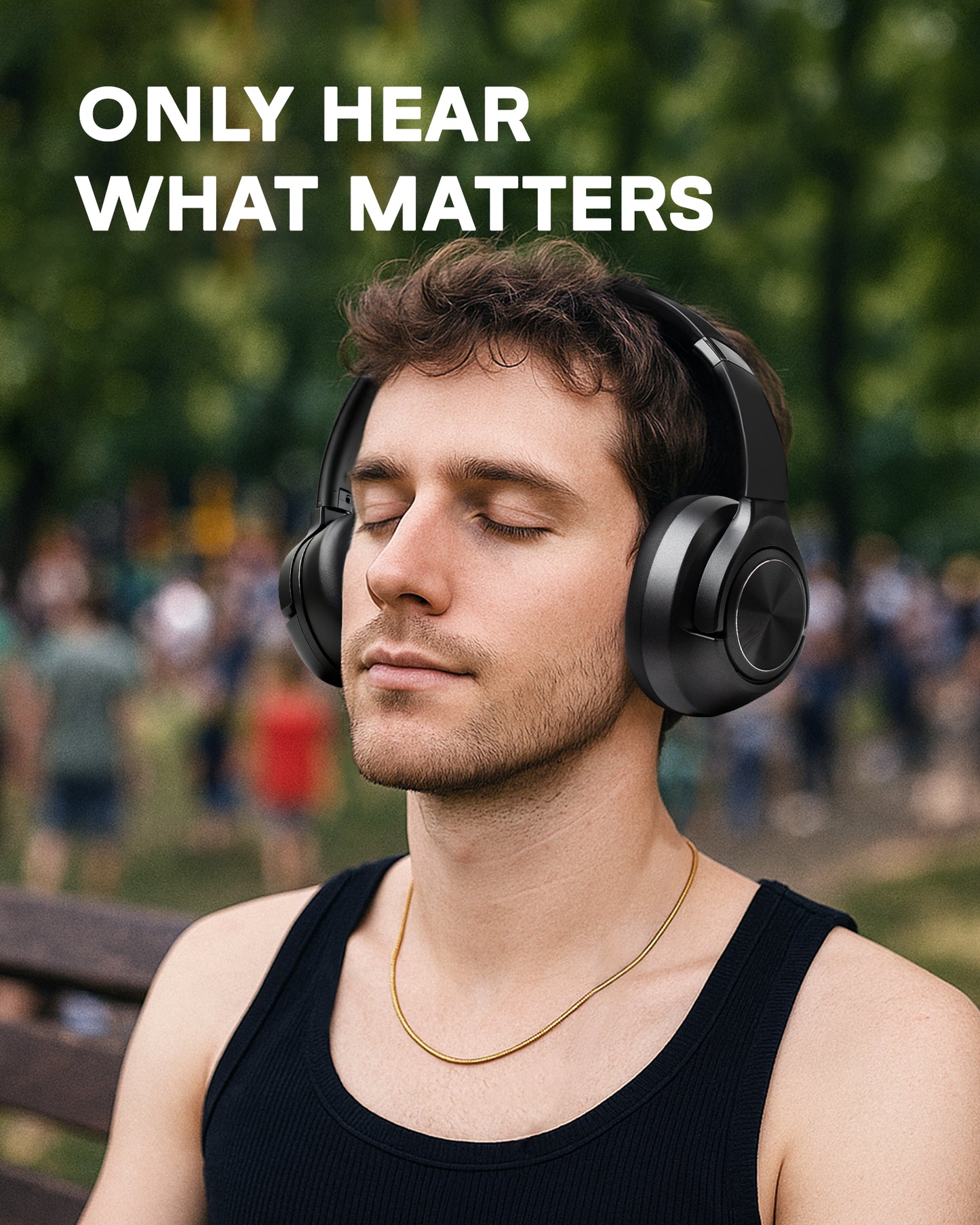 Atzeste Wireless Over-Ear Headphones, Bluetooth 5.4 with ANC & 6-Mic ENC, 80H Playtime, HiFi Stereo, EQ Modes (Pop/Vocal/Bass), Foldable Headset for Music/Gaming/Work/Travel