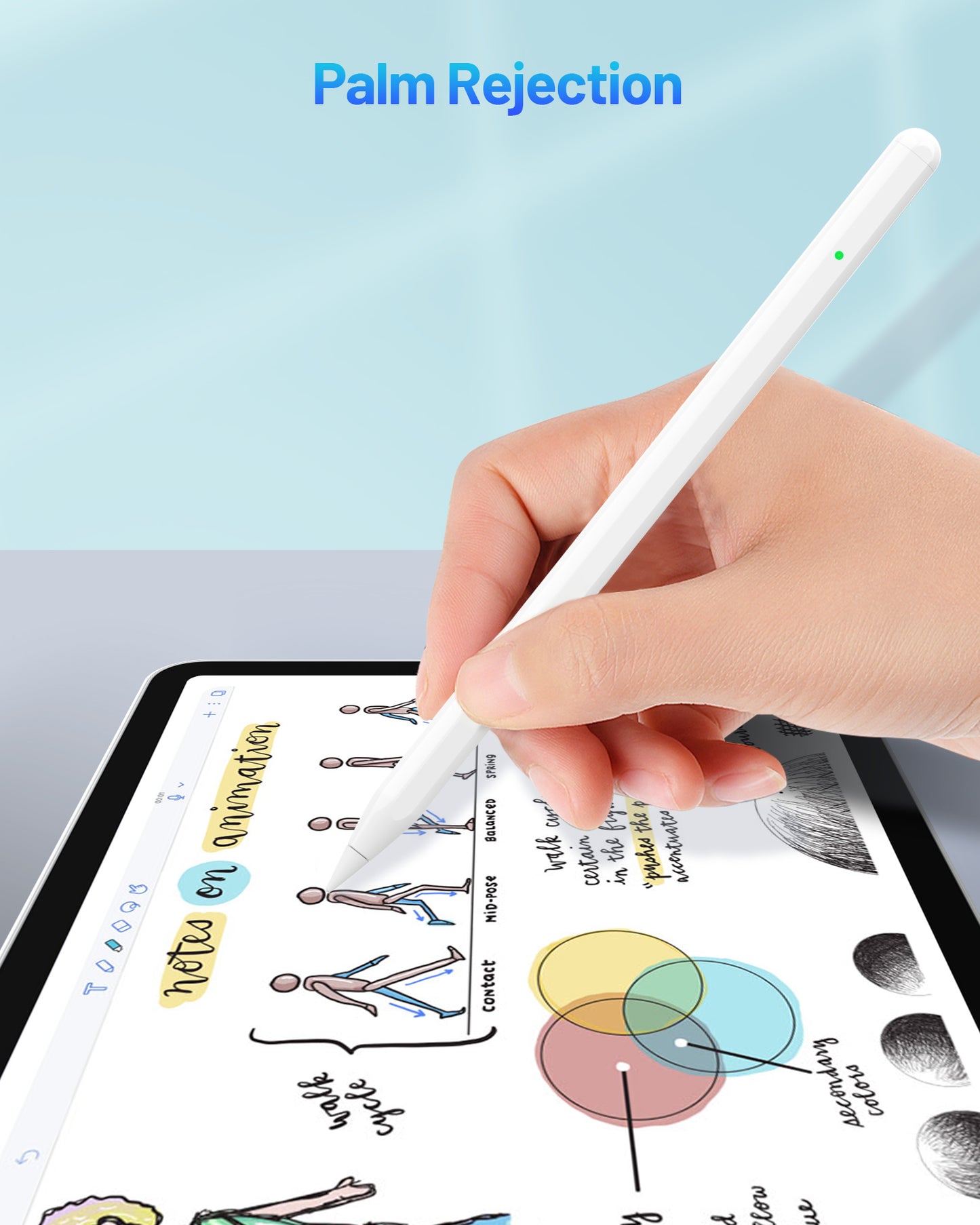 Stylus Pen for iPad Pencil, Fast Charging Apple iPad Pen 10th&9th Generation,Palm Rejection,Tilt Sensitivity, Work for iPad Air 3/4/5/6, iPad Mini 5/6, iPad 6/7/8/9/10, iPad Pro 11", iPad Pro 12.9"