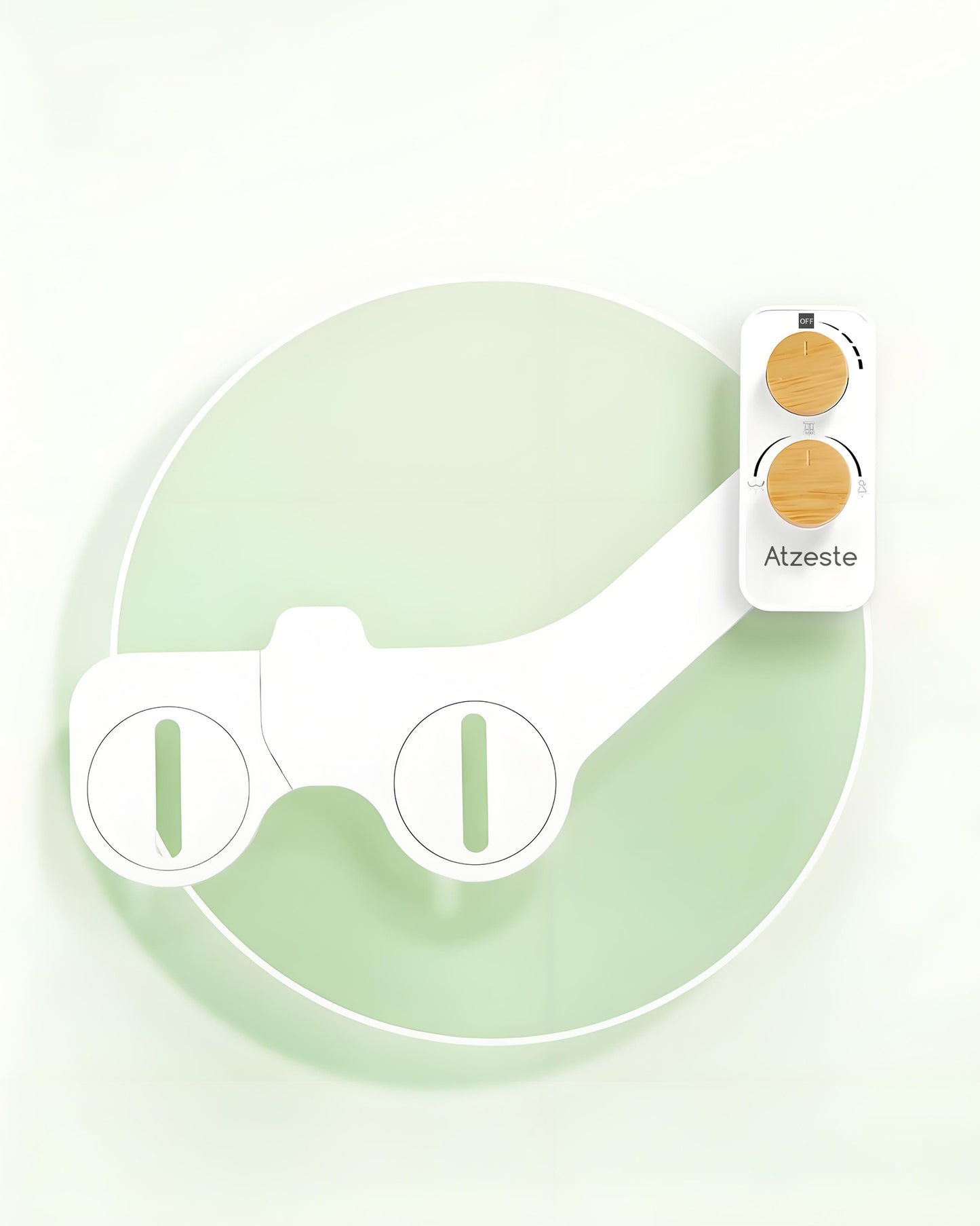 Atzeste Ultra-Slim Bidet, Bidet Attachment for Toilet Seat, Non-Electric Dual Nozzle, Rear & Feminine Wash, Self-Cleaning Spray, Bamboo