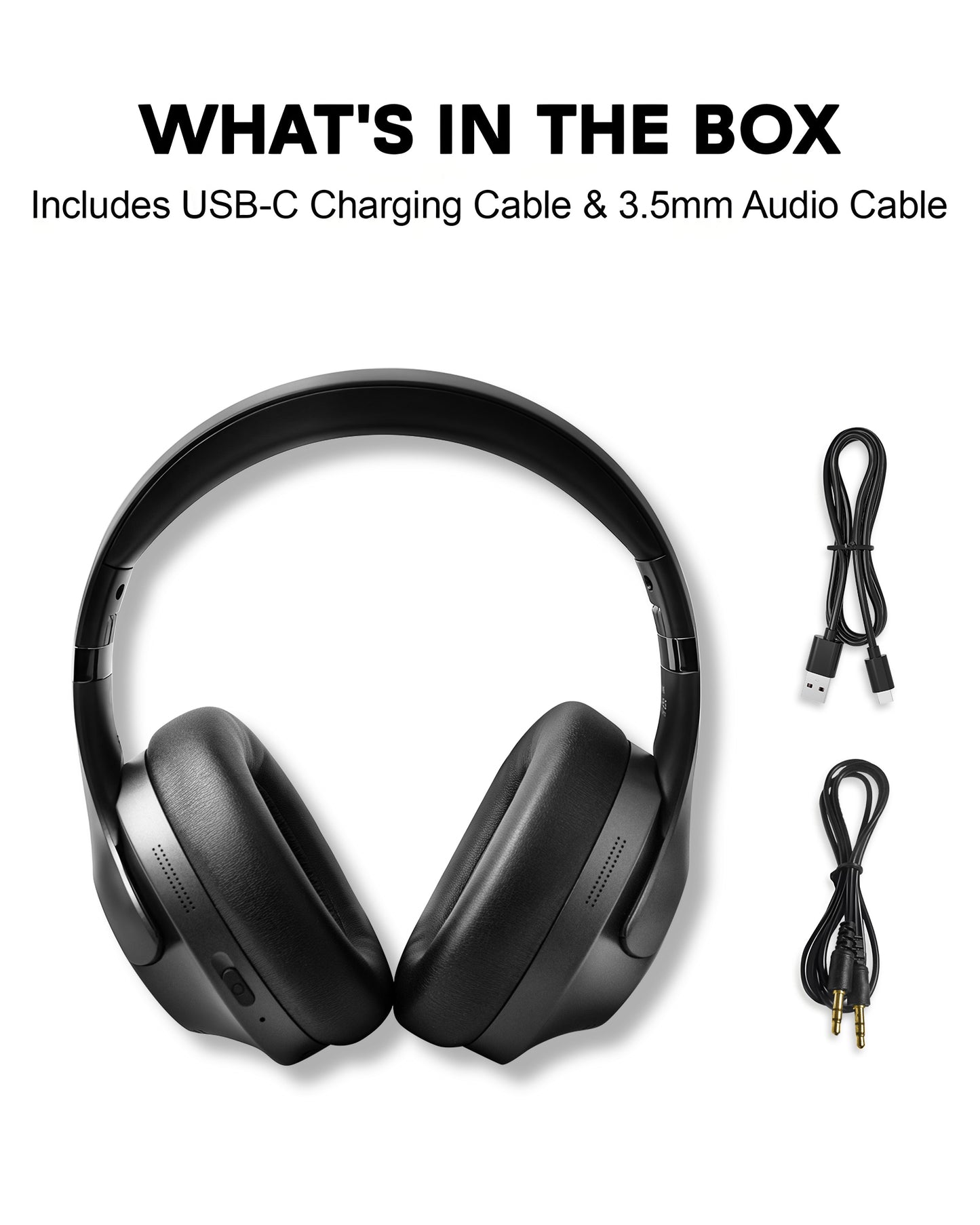 Atzetse Wireless Over-Ear Headphones, Bluetooth 5.4 Headphones with Active Noise Cancelling, Deep Bass, 50H Playtime, HiFi Stereo, Cordless Foldable Gaming Headphones for Music/PC/Phone/Travel