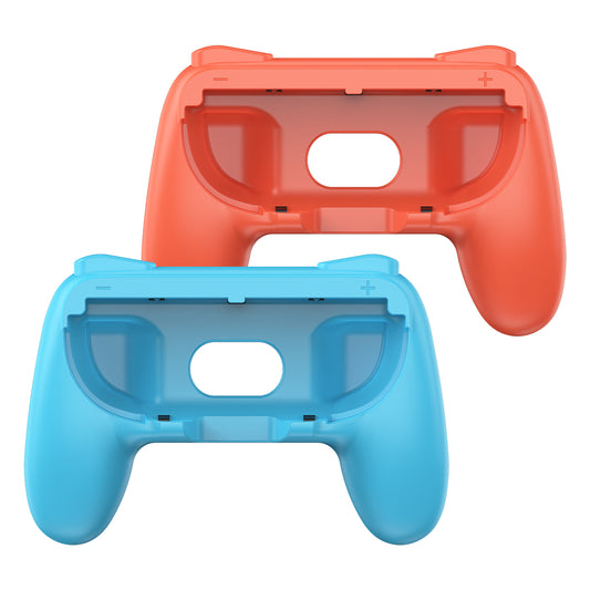 2-Pack Grip Handles for Switch 2 Joy-Con Controllers – Compatible with Switch 2, ABS Material, Black / Blue-Orange Options